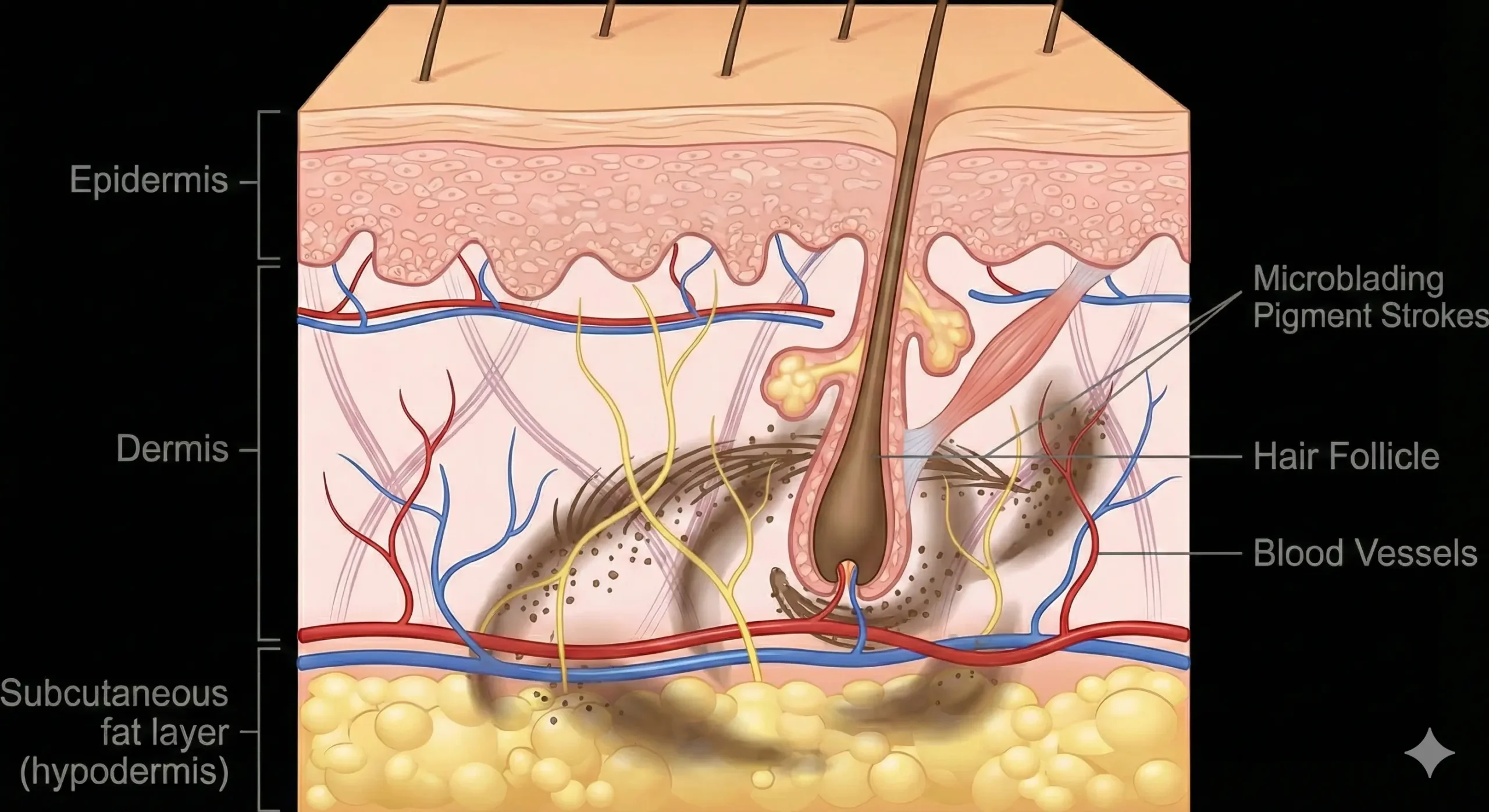 maicroblading epidermis scaled