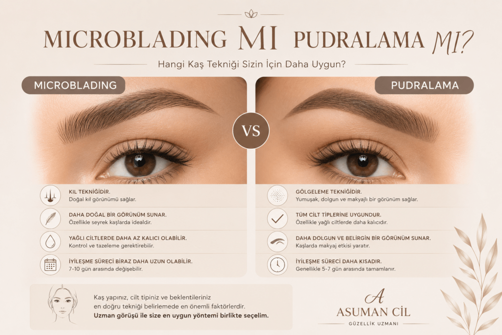 Microblading mi, Pudralama mı? Doğru Tekniği Seçmek için Kapsamlı Karşılaştırma