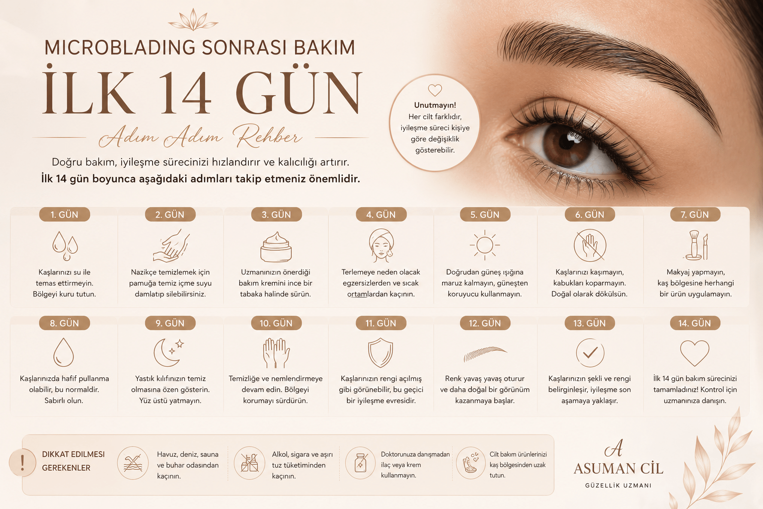 Microblading Sonrası Bakım: İlk 14 Gün Adım Adım Rehber