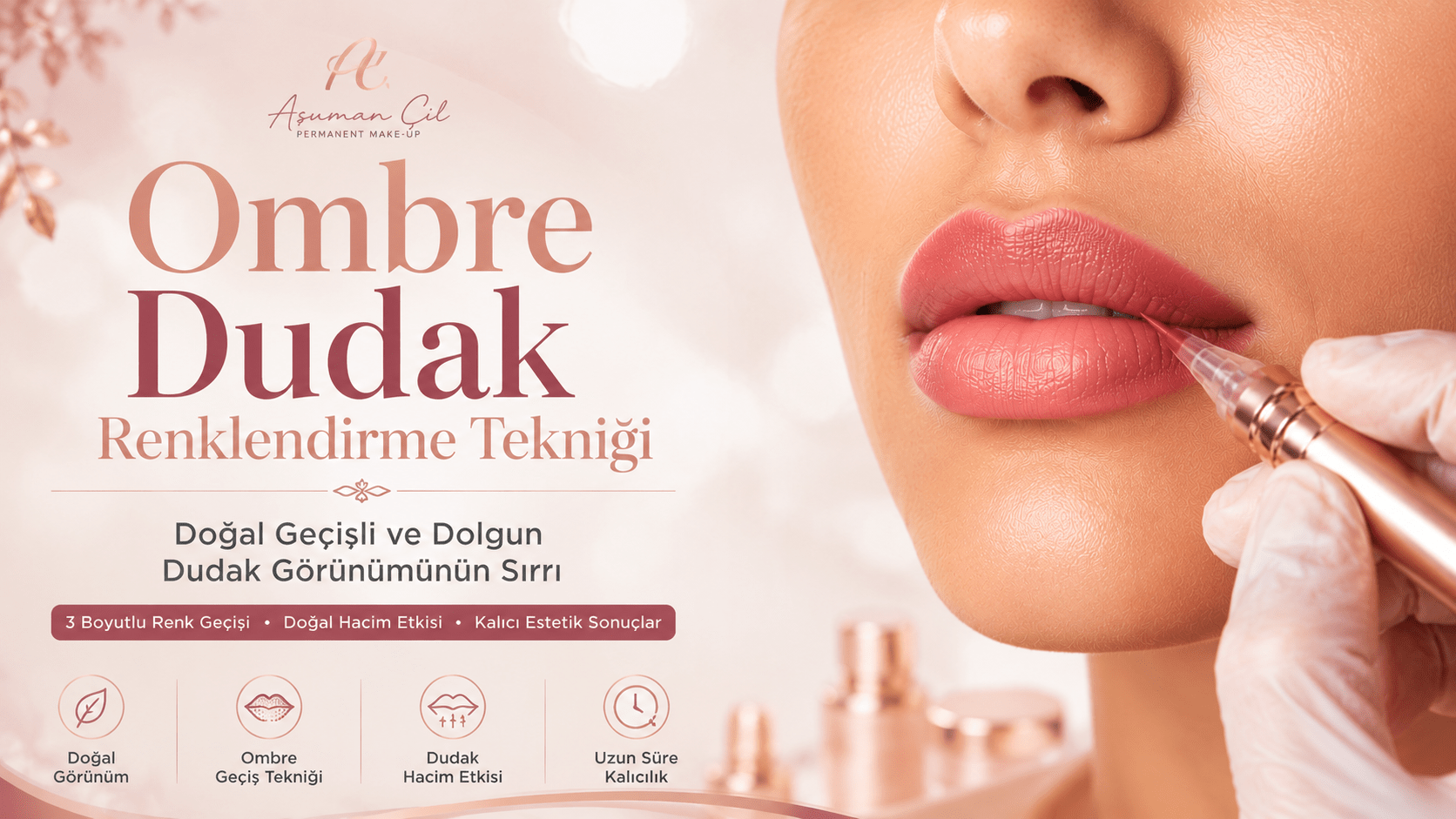 Dudak Renklendirmede Ombre Tekniği Nedir? Doğal Geçişli Dudak Görünümü