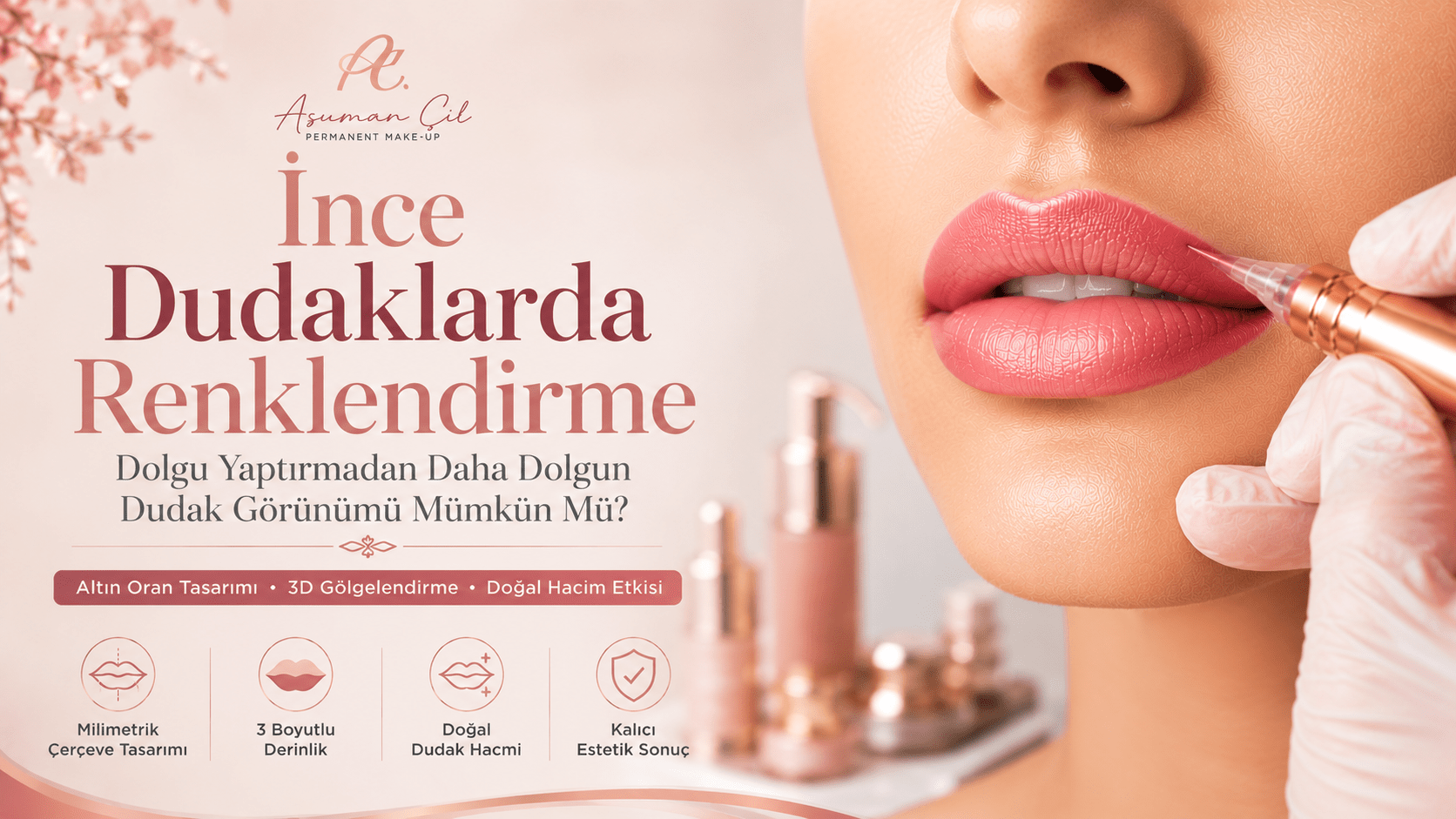 İnce Dudaklarda Kalıcı Renklendirme: Görsel Dolgunluk Nasıl Sağlanır?